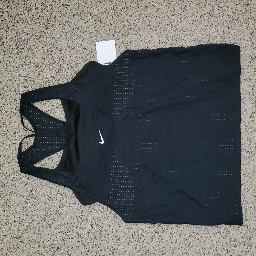 Nike Swimwear Athletic Mesh Racerback  Bralette Layered Tankini 2 piece Swimsuit - Picture 2 of 7